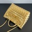 Bottega Veneta Andiamo Small Bag in Gold Intrecciato Metallic Leather