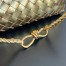 Bottega Veneta Andiamo Small Bag in Gold Intrecciato Metallic Leather