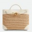 Bottega Veneta Andiamo Small Bag in Raffia and White Lambskin
