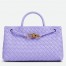 Bottega Veneta Andiamo Small East/West Bag in Lilas Intrecciato Lambskin