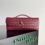 Bottega Veneta Andiamo Clutch with Handle in Barolo Intrecciato Lambskin