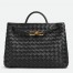 Bottega Veneta Medium Andiamo Bag In Black Intrecciato Lambskin