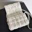 Bottega Veneta Cassette Bag In White Foulard Intreccio Leather