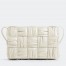 Bottega Veneta Cassette Bag In White Foulard Intreccio Leather