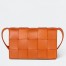 Bottega Veneta Cassett Bag In Orange Intrecciato Lambskin