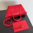 Bottega Veneta Mini Cabat Bag In Red Intrecciato Lambskin