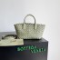 Bottega Veneta Mini Cabat Bag In Travertine Intrecciato Lambskin