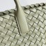 Bottega Veneta Mini Cabat Bag In Travertine Intrecciato Lambskin