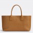 Bottega Veneta Medium Cabat Bag In Caramel Intrecciato Lambskin