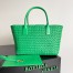 Bottega Veneta Cabat Medium Bag In Green Intrecciato Lambskin