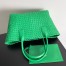 Bottega Veneta Cabat Medium Bag In Green Intrecciato Lambskin