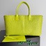 Bottega Veneta Large Cabat Bag In Acid Kiwi Intrecciato Lambskin