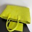 Bottega Veneta Large Cabat Bag In Acid Kiwi Intrecciato Lambskin