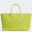 Bottega Veneta Large Cabat Bag In Acid Kiwi Intrecciato Lambskin