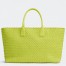 Bottega Veneta Large Cabat Bag In Acid Kiwi Intrecciato Lambskin