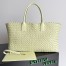 Bottega Veneta Large Cabat Bag In Zest Washed Intrecciato Lambskin