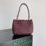 Bottega Veneta Clicker Small Bag in Bordeaux Intrecciato Lambskin