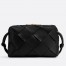 Bottega Veneta Small Cassette Camera Bag In Black Lambskin