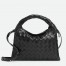 Bottega Veneta Mini Hop Bag in Black Intrecciato Calfskin