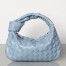 Bottega Veneta Mini BV Jodie Bag In Light Blue Woven Leather