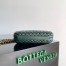 Bottega Veneta Knot Clutch with Chain in Green Intrecciato Lambskin