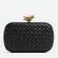 Bottega Veneta Knot Minaudiere Clutch In Black Intrecciato Lambskin