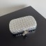 Bottega Veneta Knot Minaudiere Clutch In Silver Intreccio laminated Leather 