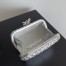 Bottega Veneta Knot Minaudiere Clutch In Silver Intreccio laminated Leather 