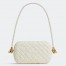 Bottega Veneta Knot Minaudiere On Strap In White Foulard Intreccio Leather