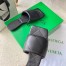 Bottega Veneta Rubber Lido Slides In Black Lambskin