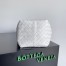 Bottega Veneta Small Flip Flap Bag in White Intrecciato Lambskin