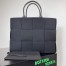 Bottega Veneta Large Arco Tote Bag In Black Intrecciato Canvas