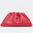 Bottega Veneta Large Pouch Clutch In Red Intrecciato Lambskin