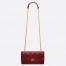 Dior Caro Belt Pouch with Chain In Bordeaux Calfskin