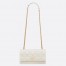 Dior Caro Belt Pouch with Chain In White Calfskin