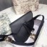 Dior Saddle Belt Bag In Black Grained Calfskin