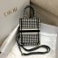 Dior Mini Book Tote Phone Bag In Micro Houndstooth Embroidery