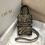 Dior Mini Book Tote Phone Bag In Hazelnut Toile de Jouy Embroidery