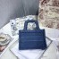 Dior Mini Book Tote Bag In Denim Blue Oblique Canvas