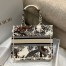 Dior Small Book Tote Bag In White Jardin d'Hiver Embroidery
