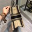 Dior Small Book Tote In Black and Beige Bayadère Embroidered