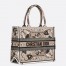 Dior Medium Book Tote Bag in Beige Butterfly Bandana Embroidery 
