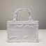 Dior Small Book Tote In White Camouflage Embroidered Canvas