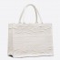 Dior Small Book Tote In White Camouflage Embroidered Canvas