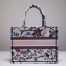 Dior Small Book Tote In Multicolor Rosa Mutabilis Embroidery