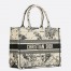 Dior Medium Book Tote Bag In White Toile de Jouy Zodiac Embroidery