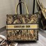Dior Book Tote Bag In Yellow Animals Embroidered Canvas