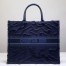 Dior Book Tote Bag In Blue Camouflage Embroidered Canvas