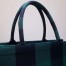 Dior Book Tote Bag In Green/Black Check Embroidered Canvas