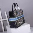 Dior Large Book Tote In Blue D-Constellation Embroidery 